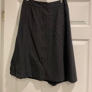 Banana Republic Charcoal Button-Front A-Line Skirt- Size 2- 100% cotton